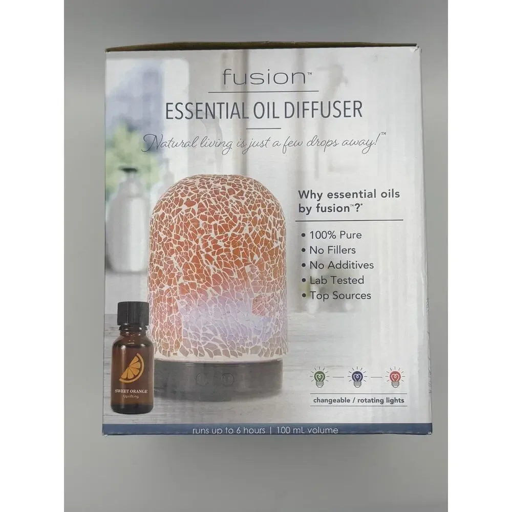Oil Diffuser Fusion Kara Amber Ultrasonic Essential 100 mL volume New in box